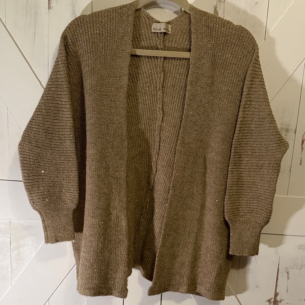 Glimmer Be Cool Gold Lurex Cardigan